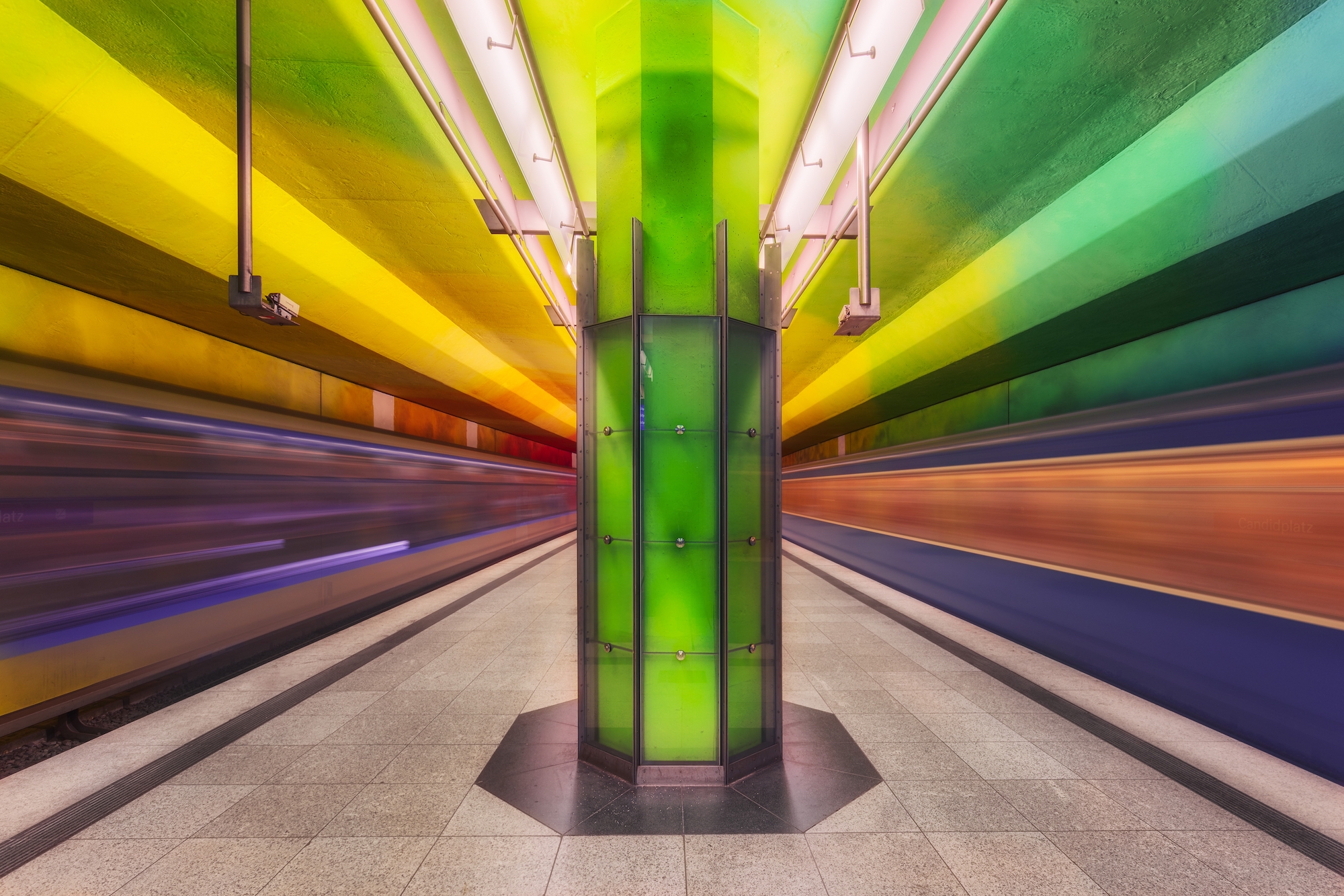 colorful metro scene