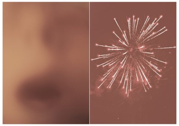 firework and a face